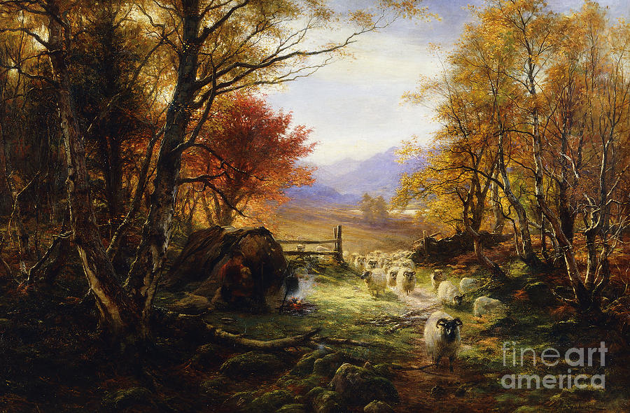 Changing Pastures, Evening Painting by Joseph Farquharson