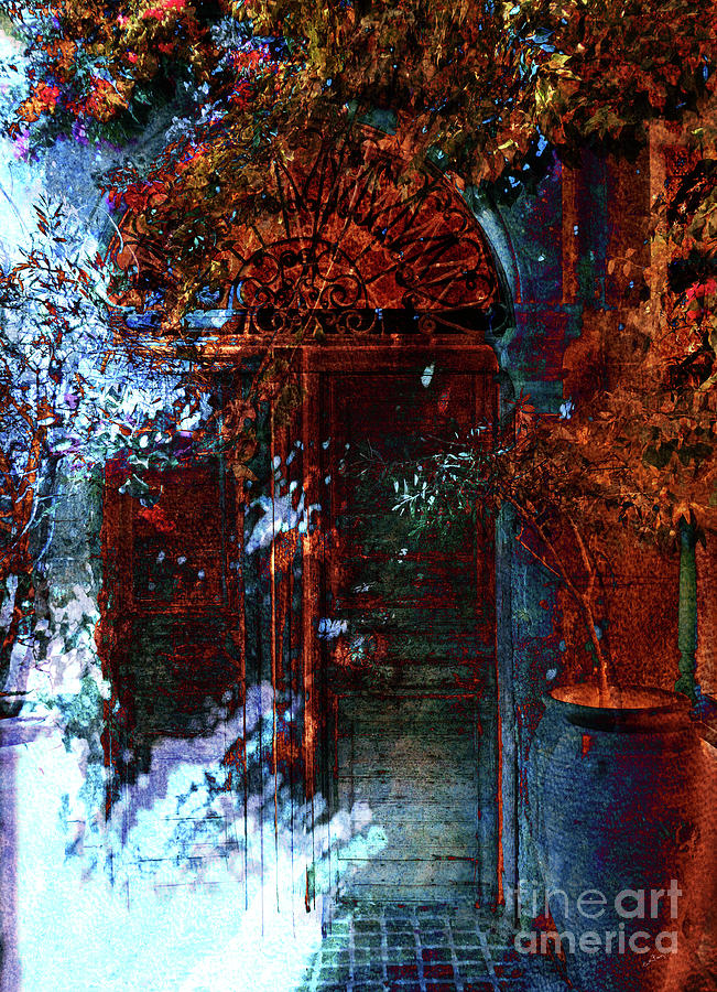 Abstract Mixed Media - Chania Doorway Abstract by Callan Art