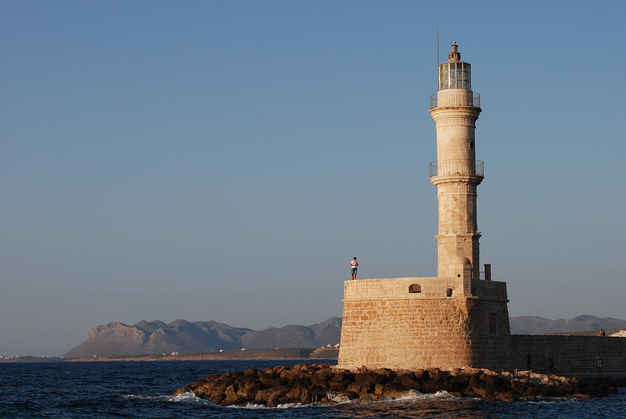 Chania Lighthouse at Sunset Photograph by Jeremy Jones - Pixels