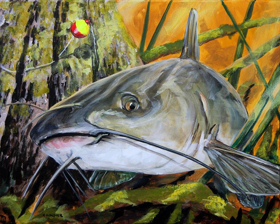 Channel Catfish Painting by Karl Wagner