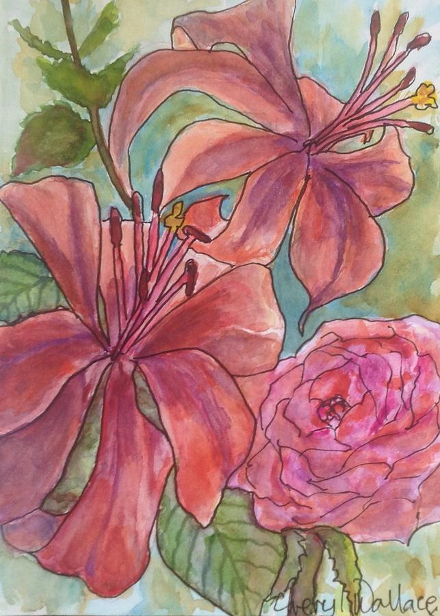 Chanson des Fleurs Painting by Cheryl Wallace