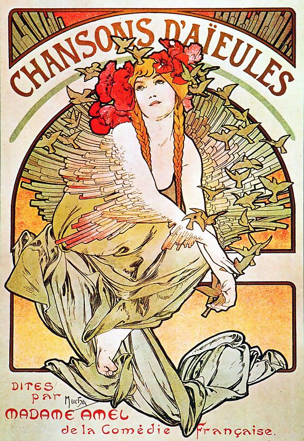 Chansons DAieules Painting by Alphonse Mucha