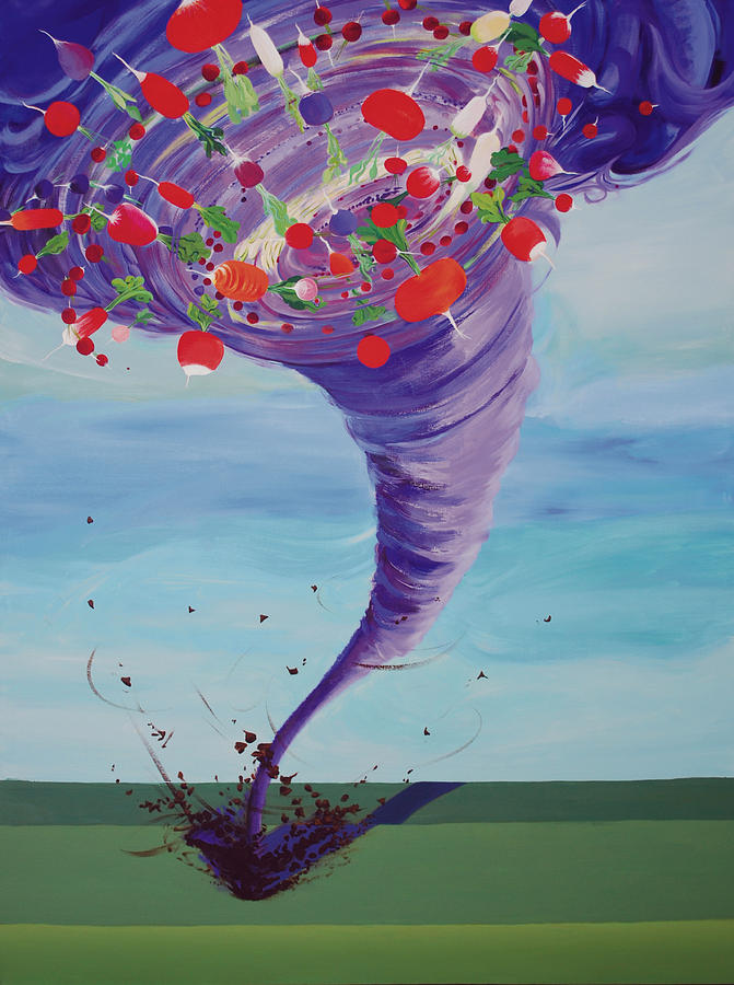 Nature Painting - Chaos Theory-Radish Tornado by Marcie Ann Long