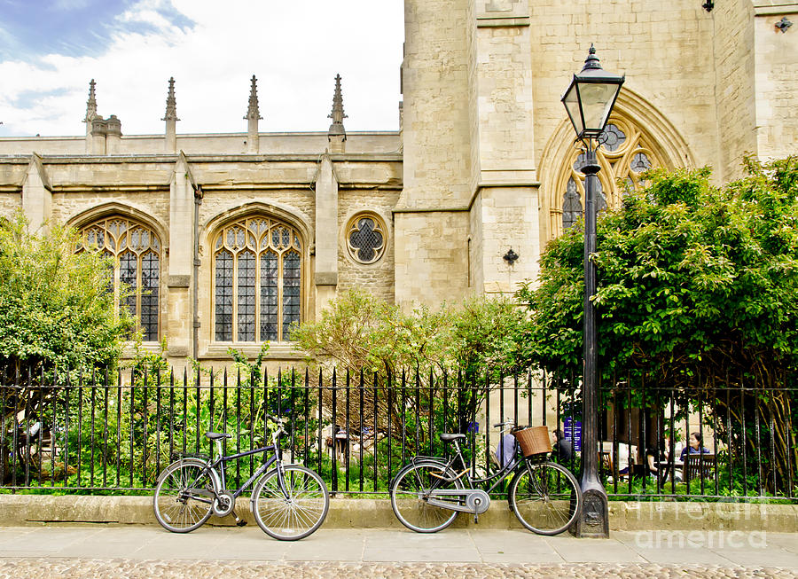Chapel and Lamppost with Two Bikes. Photograph by Elena Perelman