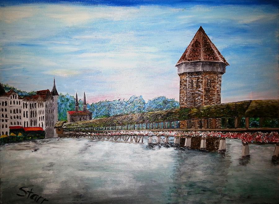 Architecture Painting - Chapel Bridge Lucerne Switzerland by Irving Starr