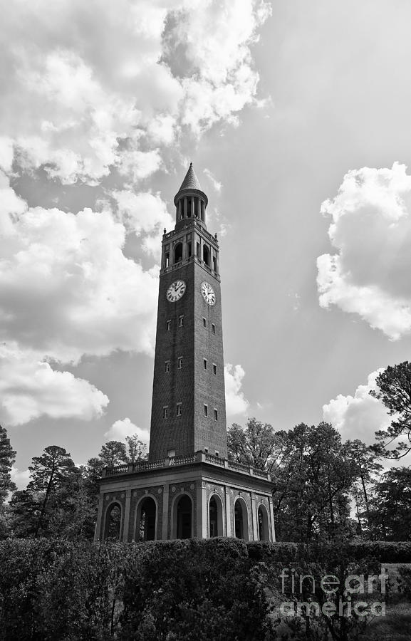 Chapel Hill Bell Tower in Black and White Photograph by Jill Lang