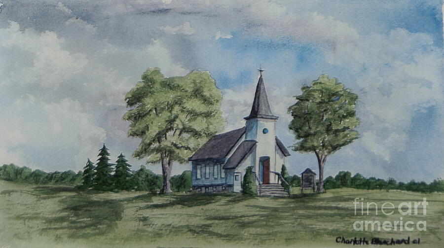 Country Summer Painting - Chapel In Summer by Charlotte Blanchard