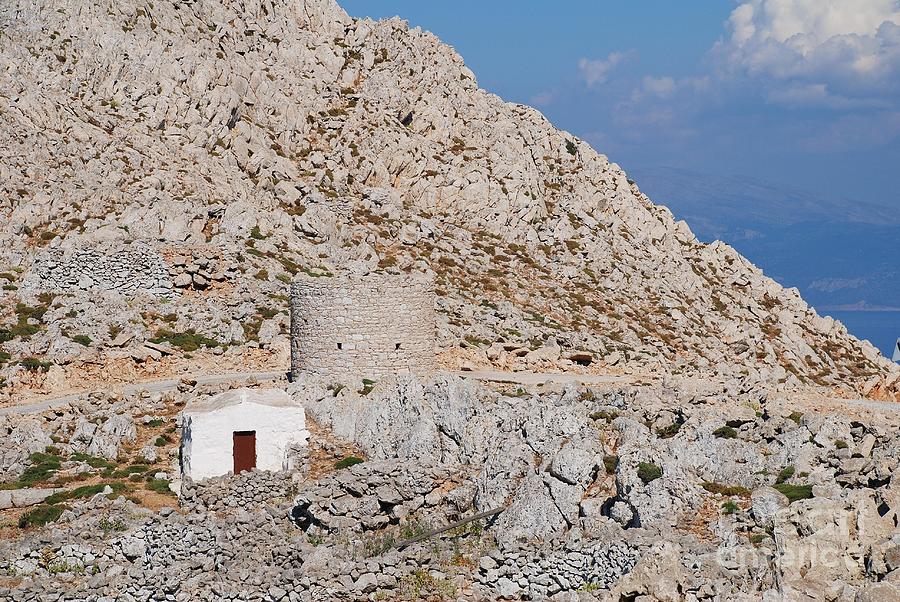 Chapel in the hills of Halki Photograph by David Fowler