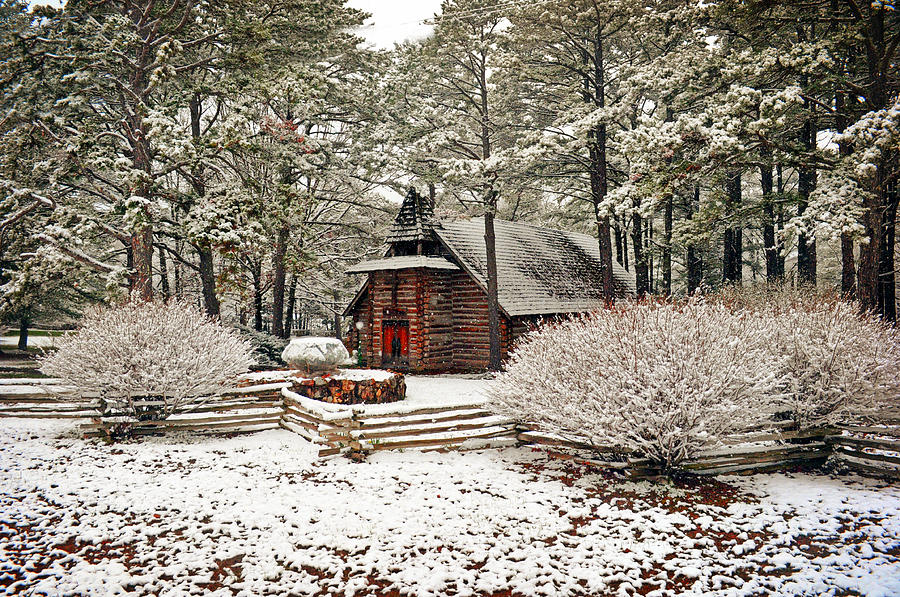 Chapel In The Snow Photograph by Marty Koch