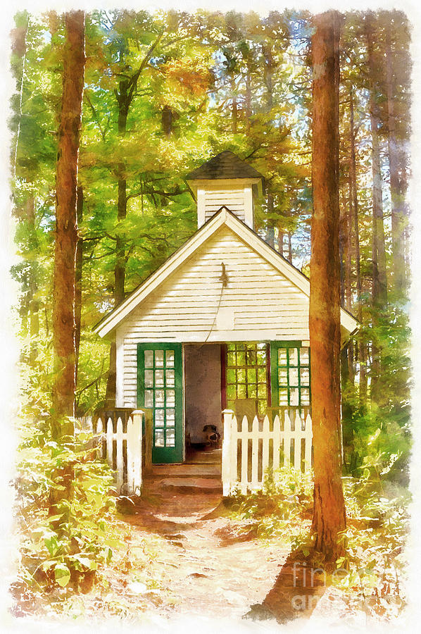 Chapel in the Woods watercolor Painting by Edward Fielding
