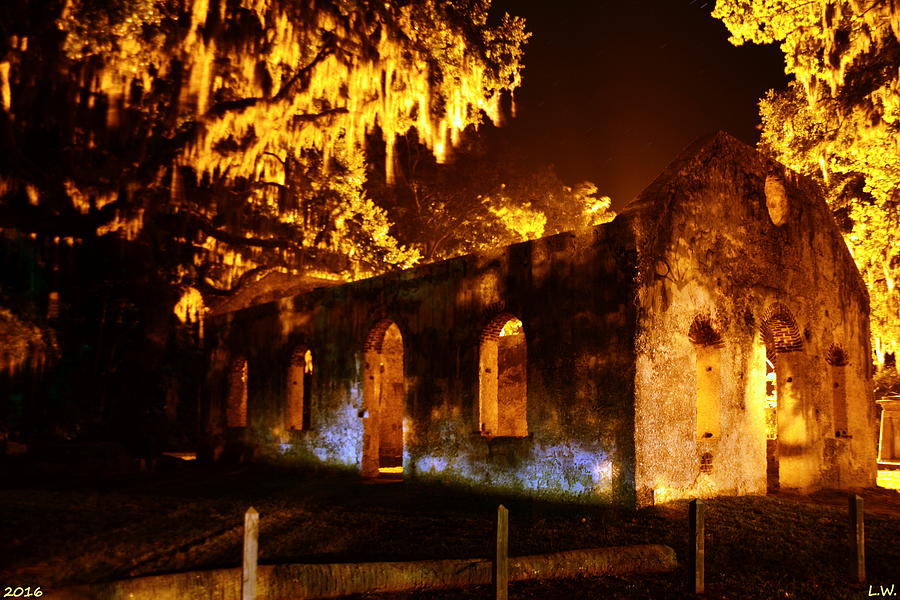 Chapel Of Ease St. Helena Island At Night Photograph by Lisa Wooten