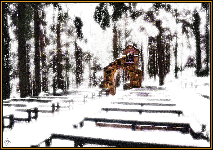 Chapel of the Woods in a Snowy Glow Photograph by Wayne King