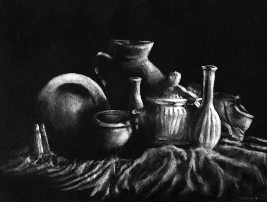 Charcoal and eraser Drawing by Shana Rowe Jackson