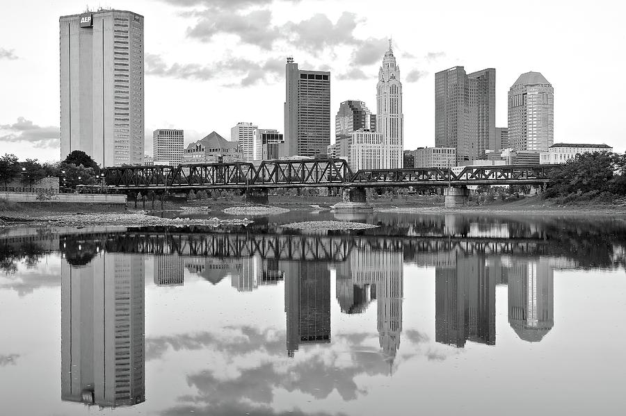 Charcoal Columbus Day Reflection Photograph by Frozen in Time Fine Art Photography