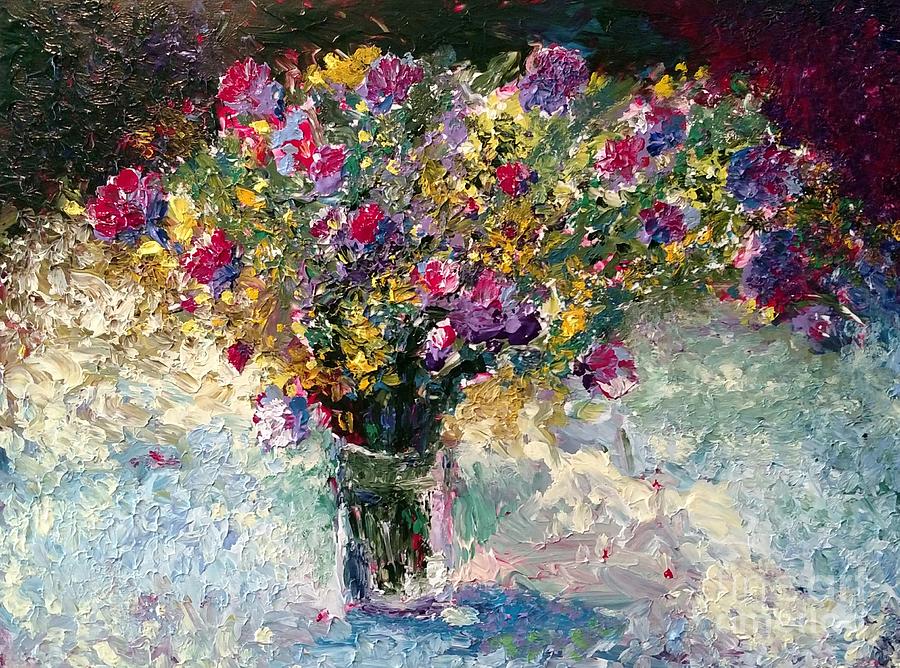 Chardon Sauvage Bouquet Painting by S Lynne Price | Fine Art America