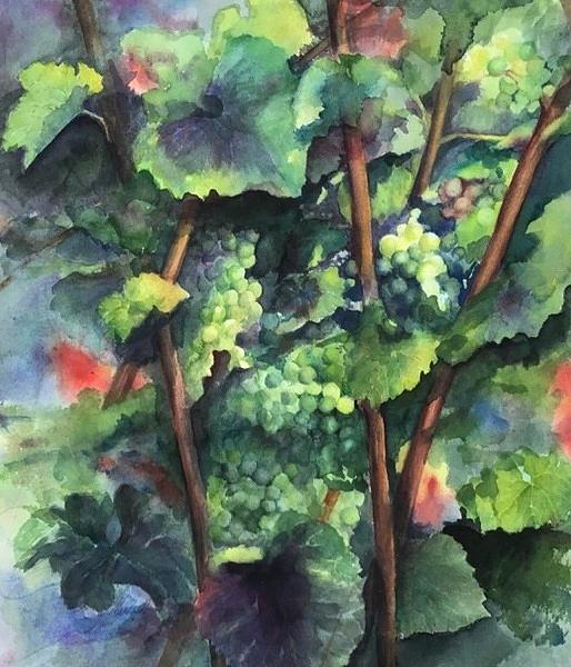 Chardonnay dans lombre Painting by Maria Hunt