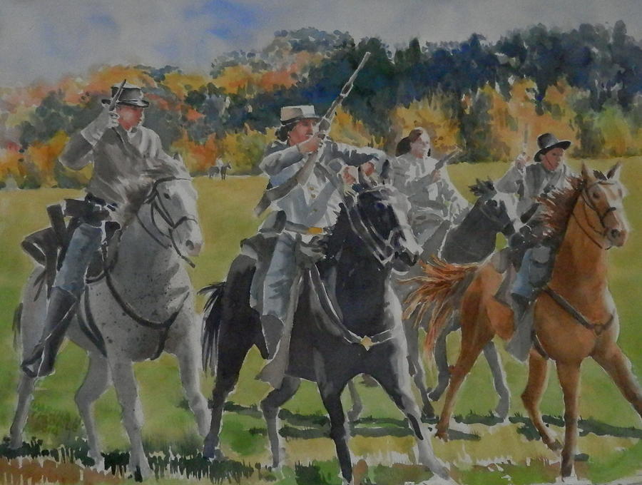 Charge at Nash Farm Painting by Martha Tisdale