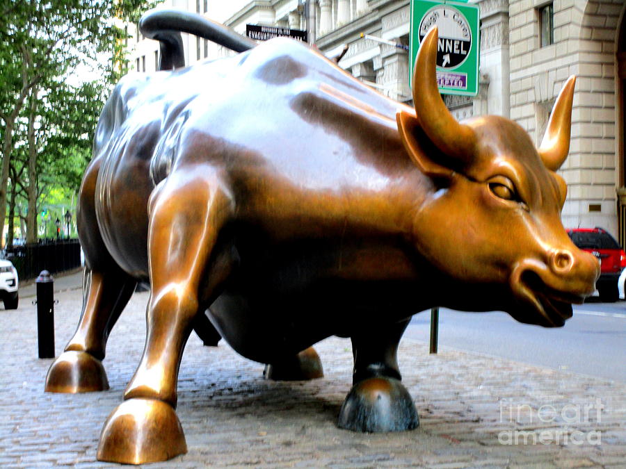 New York City Photograph - Charging Bull 1 by Randall Weidner