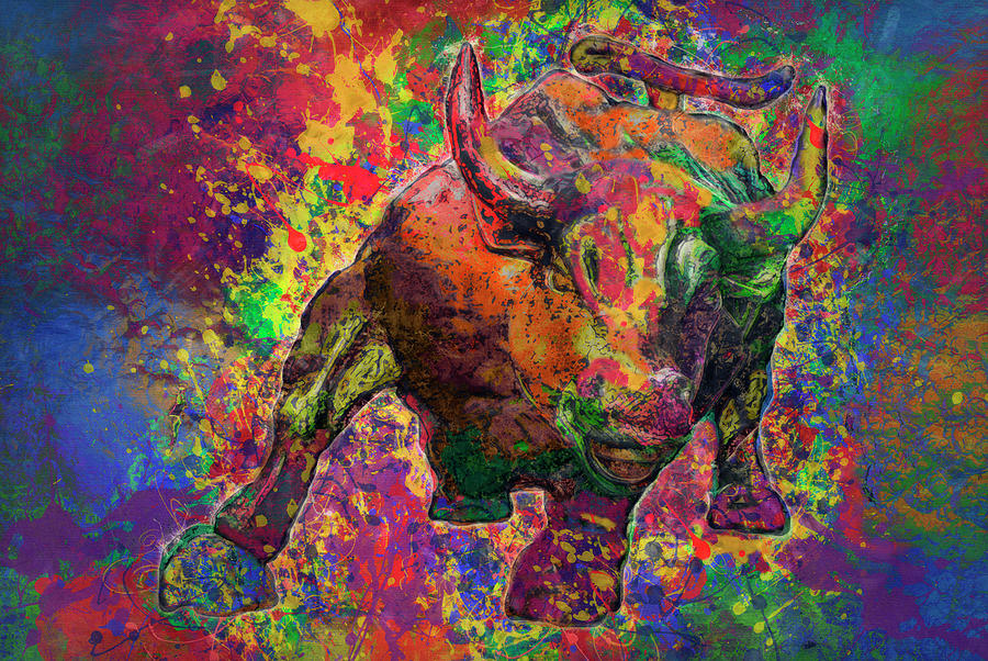 Abstract Painting - Charging Bull by Jack Zulli