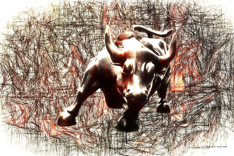 Charging Bull Digital Art by Roger Lighterness