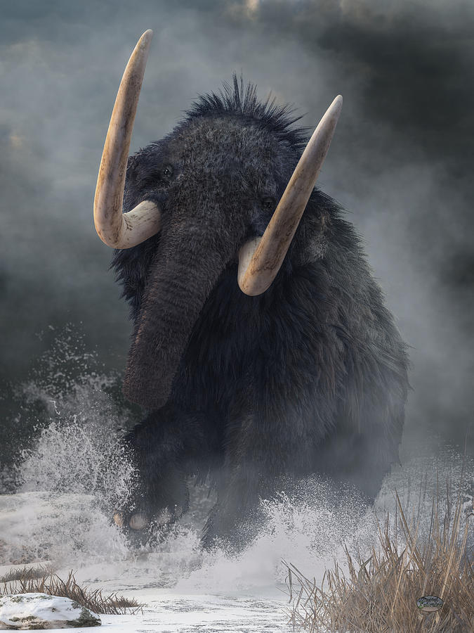 Prehistoric Photograph - Charging Mammoth by Daniel Eskridge