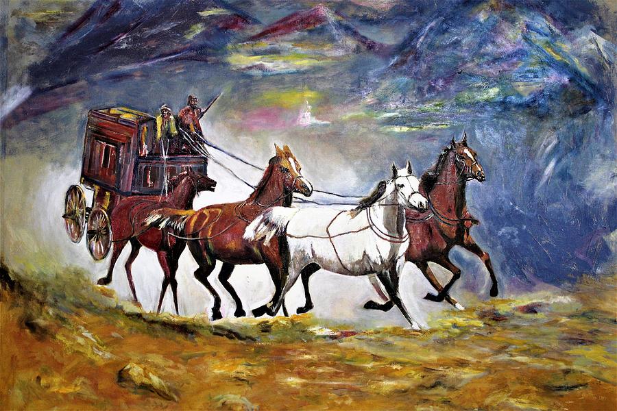 Chariot, a type of conveyance Painting by Khalid Saeed