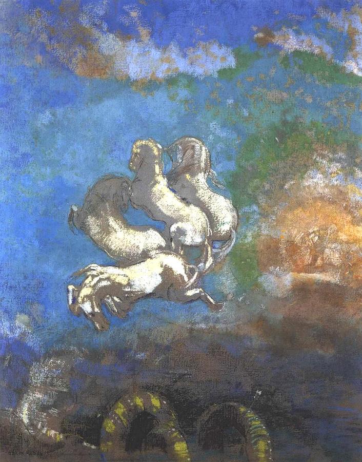 Greek Painting - Chariot of Apollo  by Odilon Redon