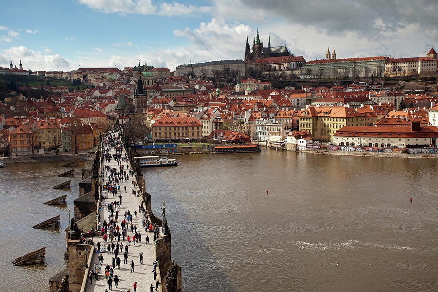 Charle Bridge from Old Town Bridge Tower Photograph by Aivar Mikko