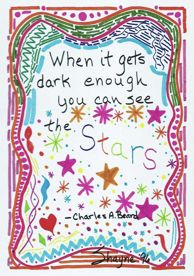 Charles A. Beard Doodle Quote Drawing by Susan Schanerman