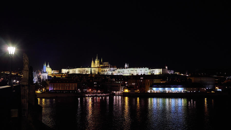 Charles bridge and the Castle of Prague. Prague spring 2017 . Prague by night Photograph by Jouko Lehto