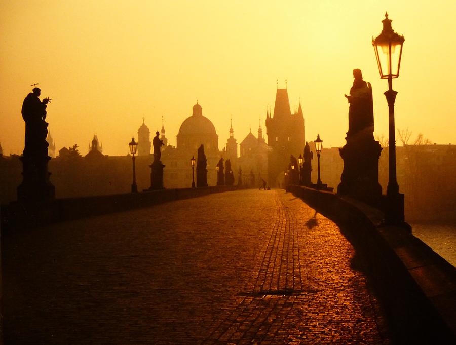 Charles Bridge Prague at Sunrise Photograph by Nigel Radcliffe