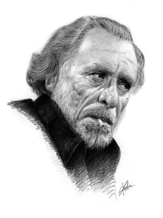 Charles Bukowski 1 Drawing by Christian Klute