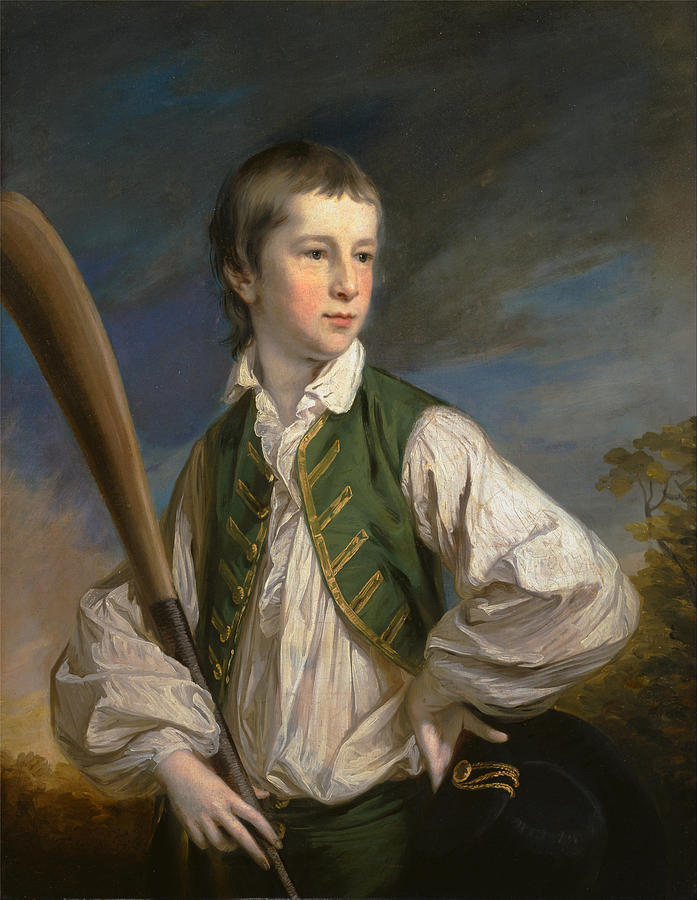 Charles Collyer as a Boy with a Cricket Bat Painting by Francis Cotes