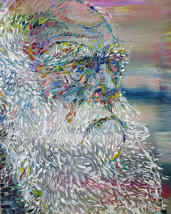 CHARLES DARWIN - oil portrait Painting by Fabrizio Cassetta