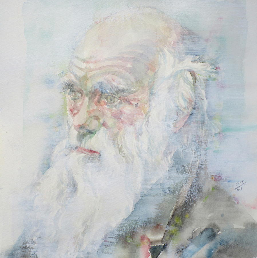 Darwin Painting - CHARLES DARWIN - watercolor portrait.6 by Fabrizio Cassetta
