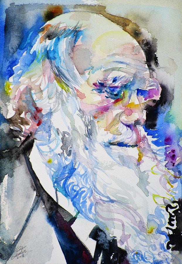 CHARLES DARWIN - watercolor portrait.8 Painting by Fabrizio Cassetta