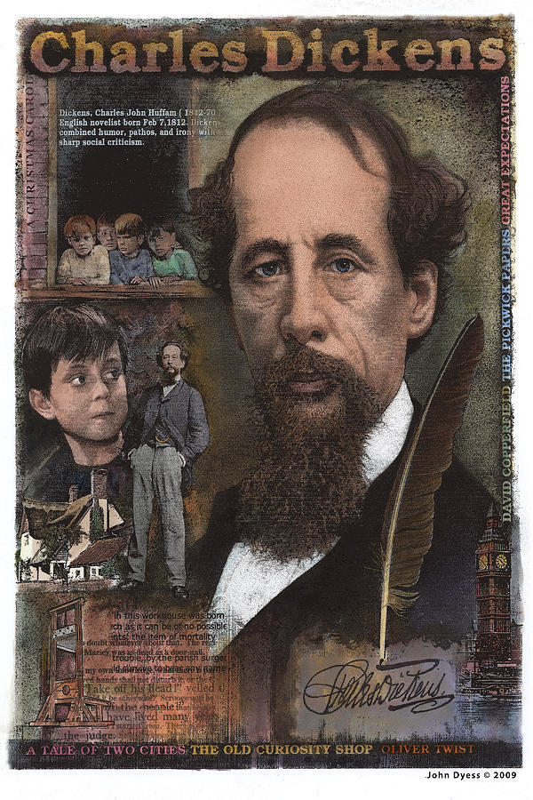 Charles Dickens Mixed Media by John Dyess