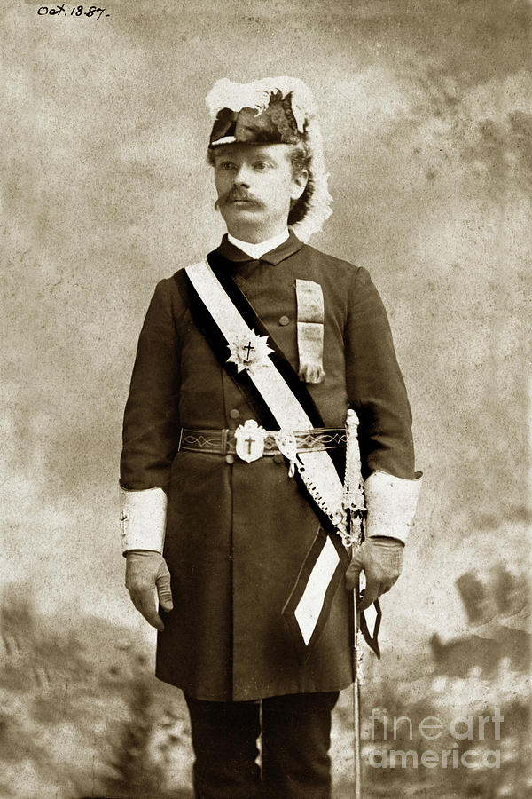 Charles Kirkham Tuttle in his Masonic order uniform October 1887 by  Monterey County Historical Society