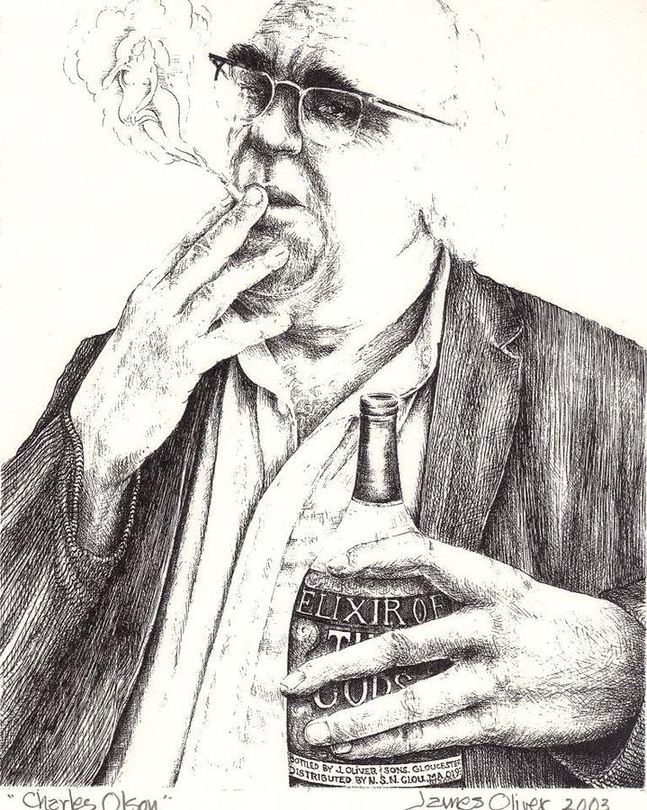 Charles Olson Drawing by James Oliver
