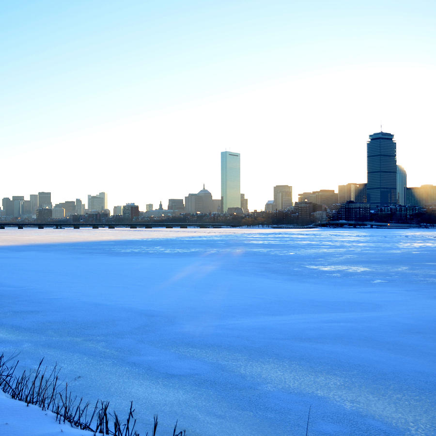 Winter Photograph - Charles River Four Seasons Prudential Shadow by Toby McGuire