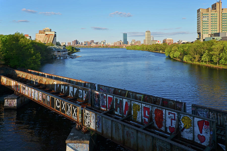 Boston Photograph - Charles River Graffiti by Toby McGuire