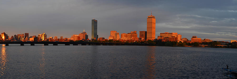Charles River Sunset Panorama Boston MA Photograph by Toby McGuire