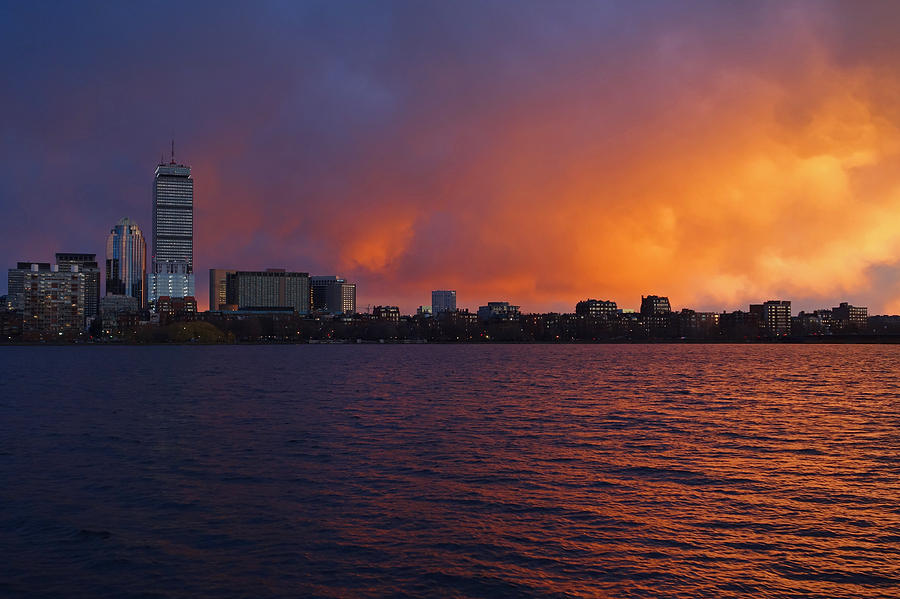 Charles River Vibrant Sunset Boston MA Photograph by Toby McGuire