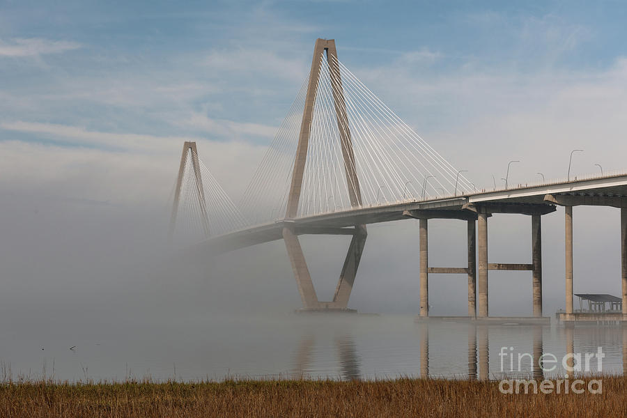 Charleston Bridge Fog Photograph by Dale Powell
