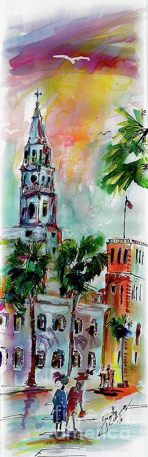 Charleston Churches Saint Michael Painting by Ginette Callaway