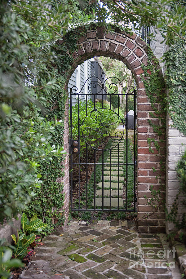Charleston Courtyard Brick Entrance Photograph
