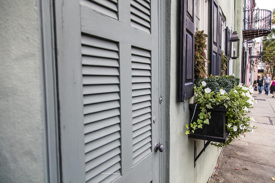 Charleston Door and Flower pot 2 Photograph by John McGraw