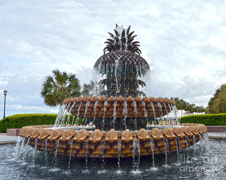 Charleston Pineapple Fountain Photograph