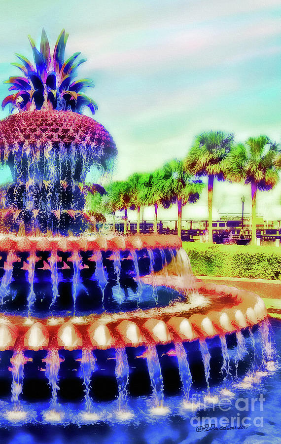 Charleston Pineapple Fountain Photograph