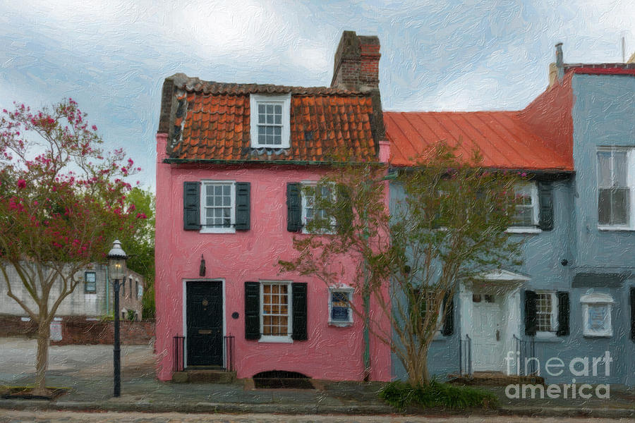 Charleston Pink House Charm Painting by Dale Powell